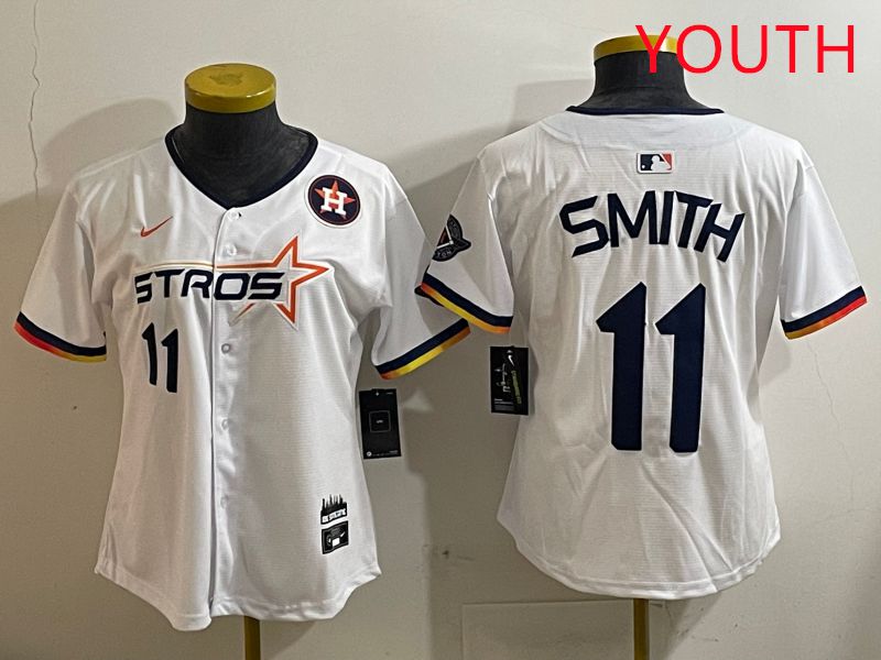 Youth Houston Astros #11 Smith White three generations Joint Name Nike 2025 MLB Jersey style 6